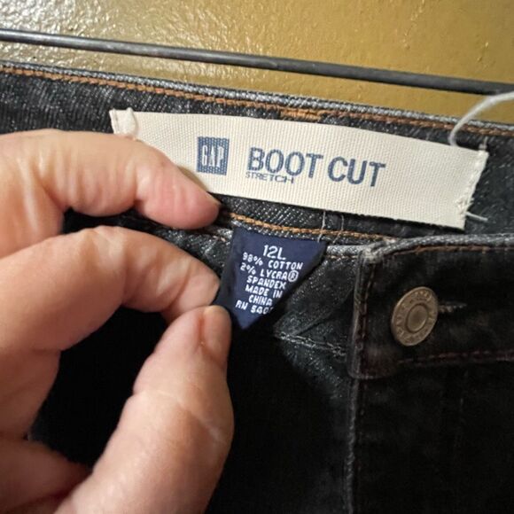 Vintage GAP size 12L Boot Cut stretch dark wash jeans - Picture 3 of 8
